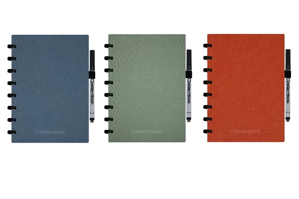 3 kleuren correctbook linnen A5 hardcover_600x400